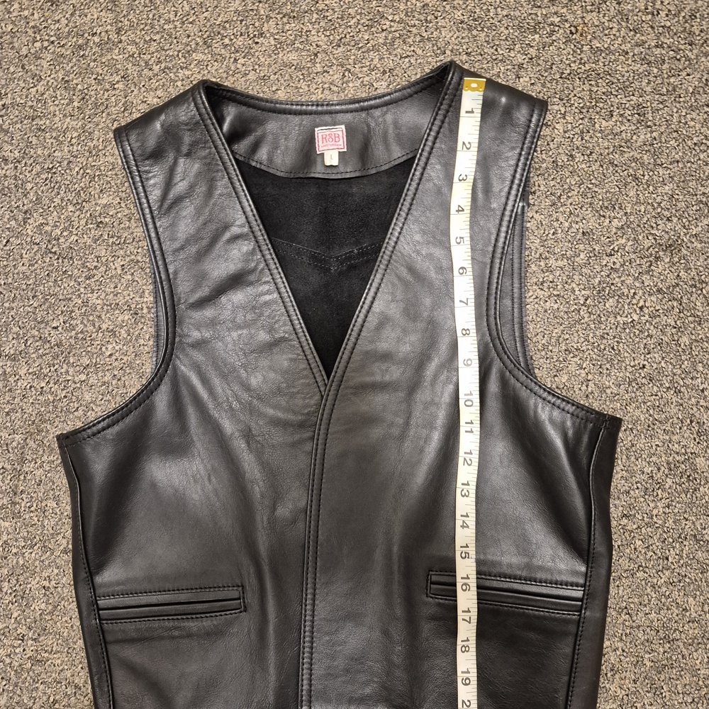 Rob Amsterdam Men's Black Leather Vest " DISCOUNTED " - Picture 2 of 6